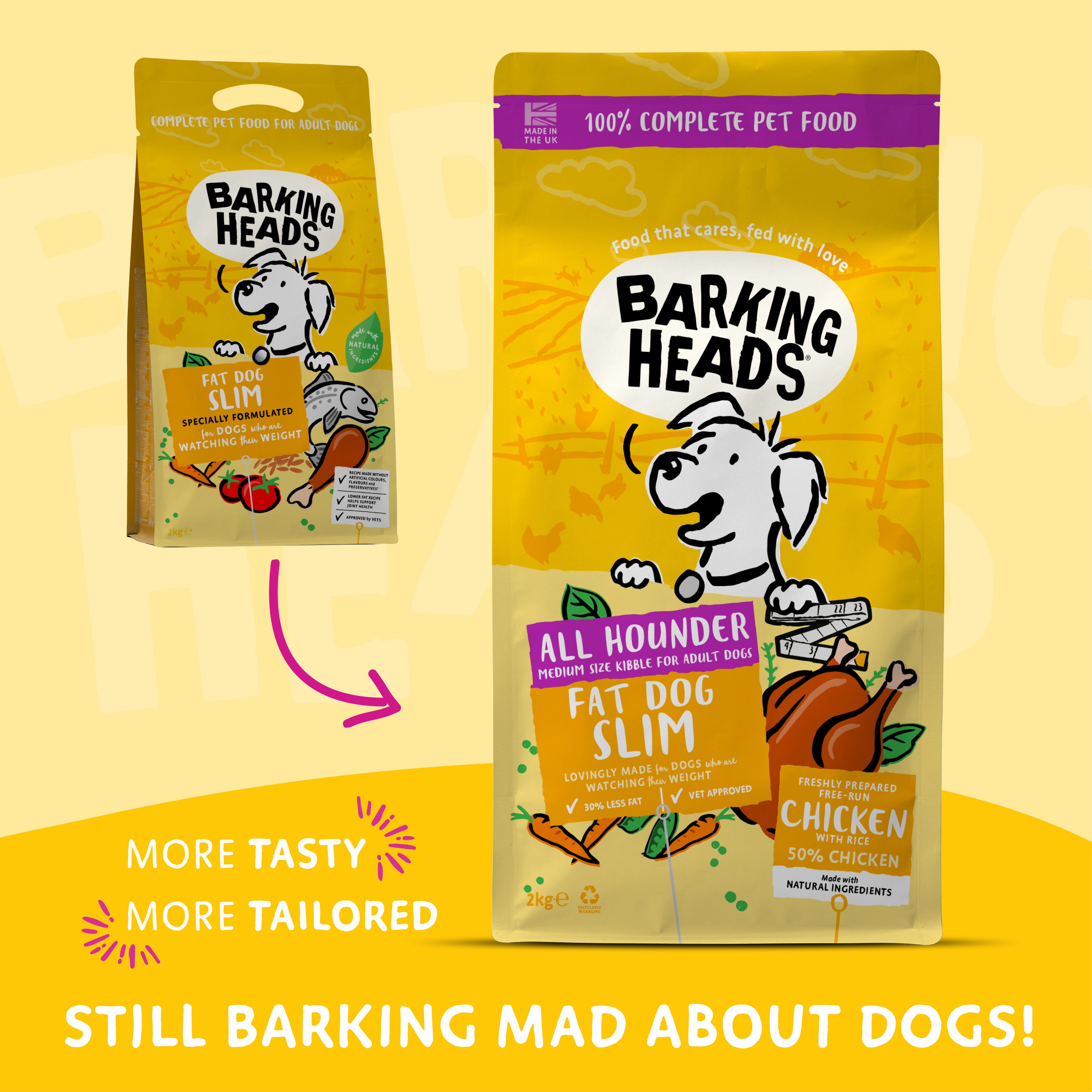 Barking Heads Fat Dog Slim Light Chicken Dry Dog Food - 12kg